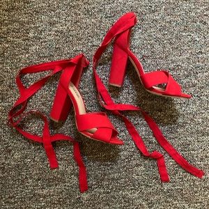 Red block heel / justfab